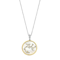 Ti Sento Yellow Gold Plated Mother of Pearl Cubic Zirconia Zodiac Sagittarius Pendant