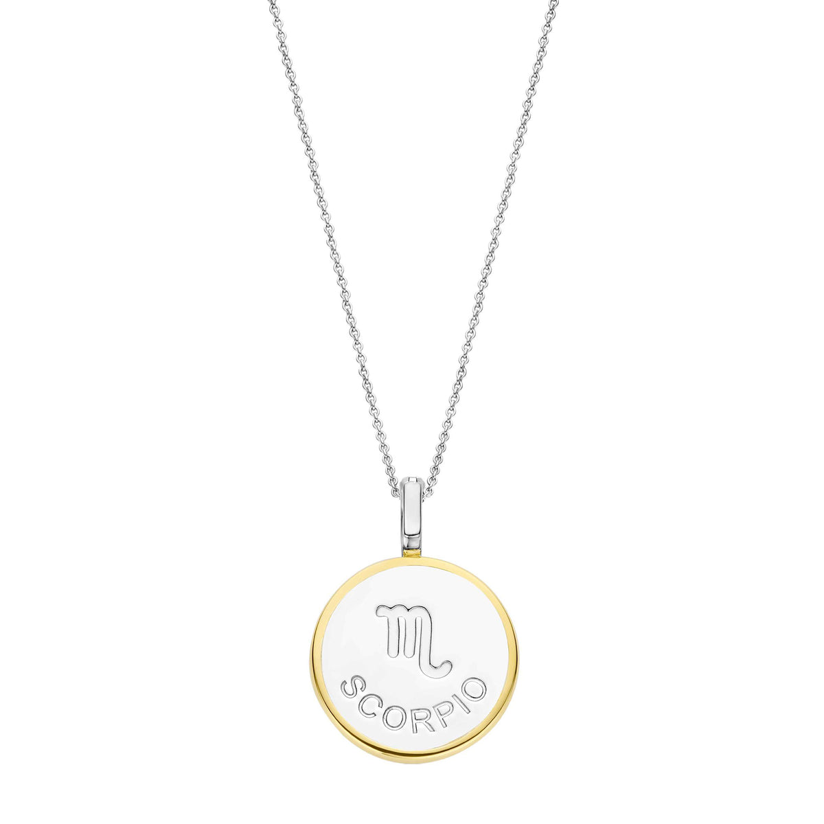 Ti Sento Yellow Gold Plated Mother of Pearl Cubic Zirconia Zodiac Scorpio Pendant - Michael Jones Jeweller