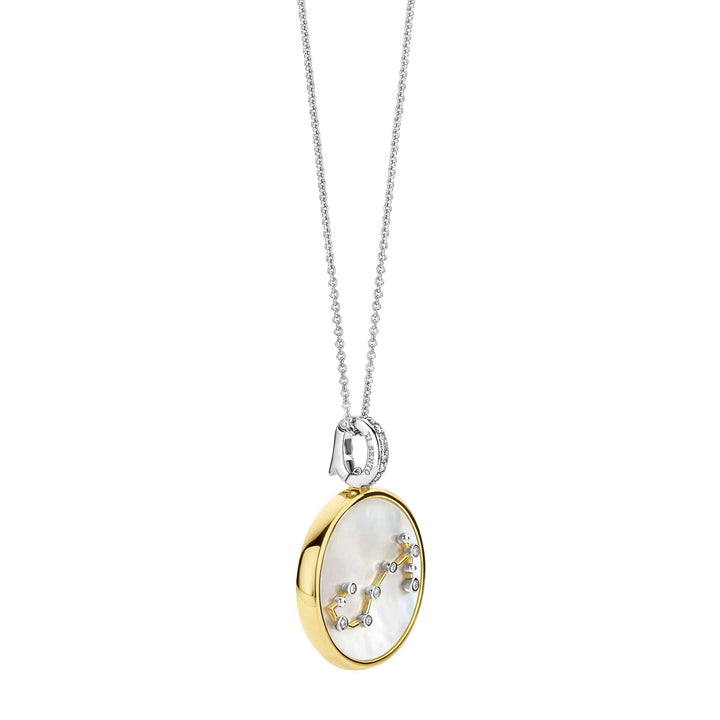 Ti Sento Yellow Gold Plated Mother of Pearl Cubic Zirconia Zodiac Scorpio Pendant - Michael Jones Jeweller