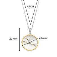 Ti Sento Yellow Gold Plated Mother of Pearl Cubic Zirconia Zodiac Taurus Pendant