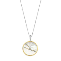 Ti Sento Yellow Gold Plated Mother of Pearl Cubic Zirconia Zodiac Taurus Pendant - Michael Jones Jeweller