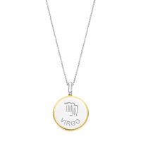 Ti Sento Yellow Gold Plated Mother of Pearl Cubic Zirconia Zodiac Virgo Pendant