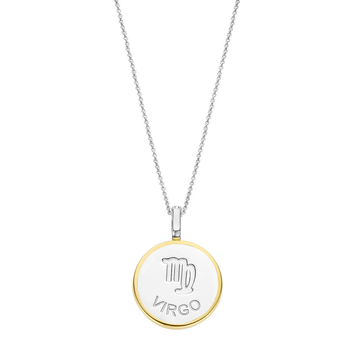 Ti Sento Yellow Gold Plated Mother of Pearl Cubic Zirconia Zodiac Virgo Pendant - Michael Jones Jeweller