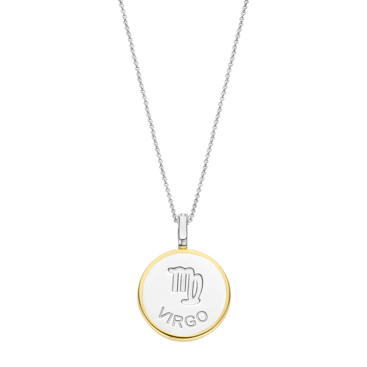 Ti Sento Yellow Gold Plated Mother of Pearl Cubic Zirconia Zodiac Virgo Pendant