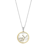 Ti Sento Yellow Gold Plated Mother of Pearl Cubic Zirconia Zodiac Virgo Pendant - Michael Jones Jeweller