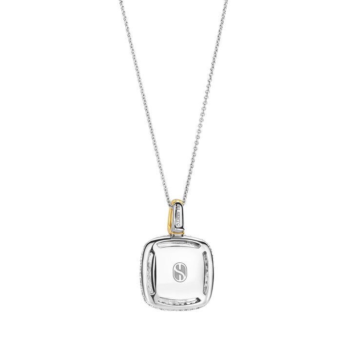 Ti Sento Yellow Gold Plated Mother of Pearl White and Cubic Zirconia Pendant - Michael Jones Jeweller