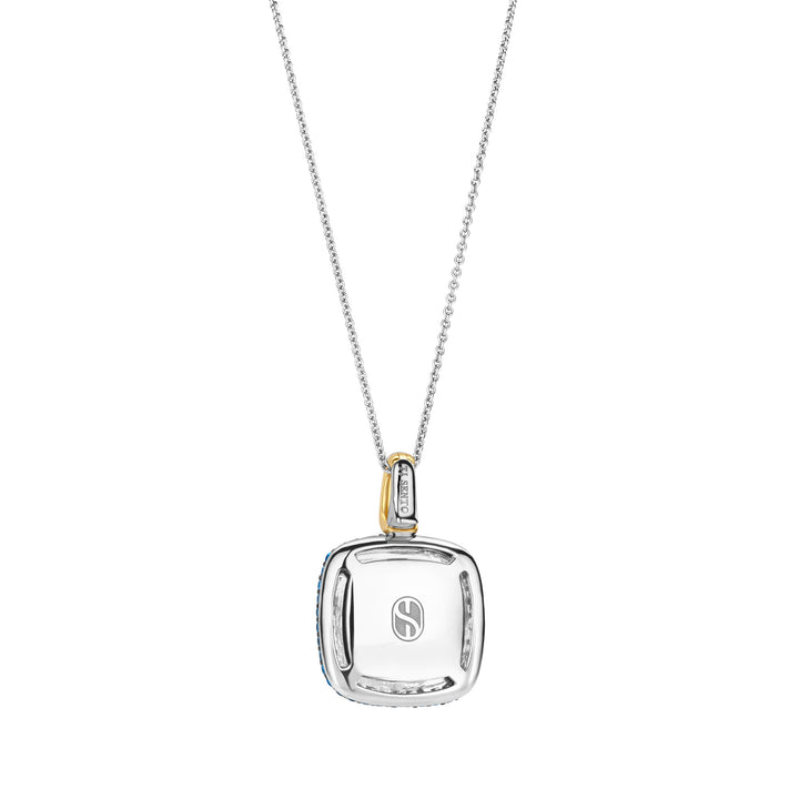 Ti Sento Yellow Gold Plated Turquoise Blue and Cubic Zirconia Pendant - Michael Jones Jeweller