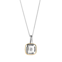 Ti Sento Yellow Gold Plated Mother of Pearl White and Cubic Zirconia Pendant