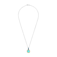 Ti Sento Yellow Gold Plated Turquoise Blue and Blue Cubic Zirconia Pendant - Michael Jones Jeweller