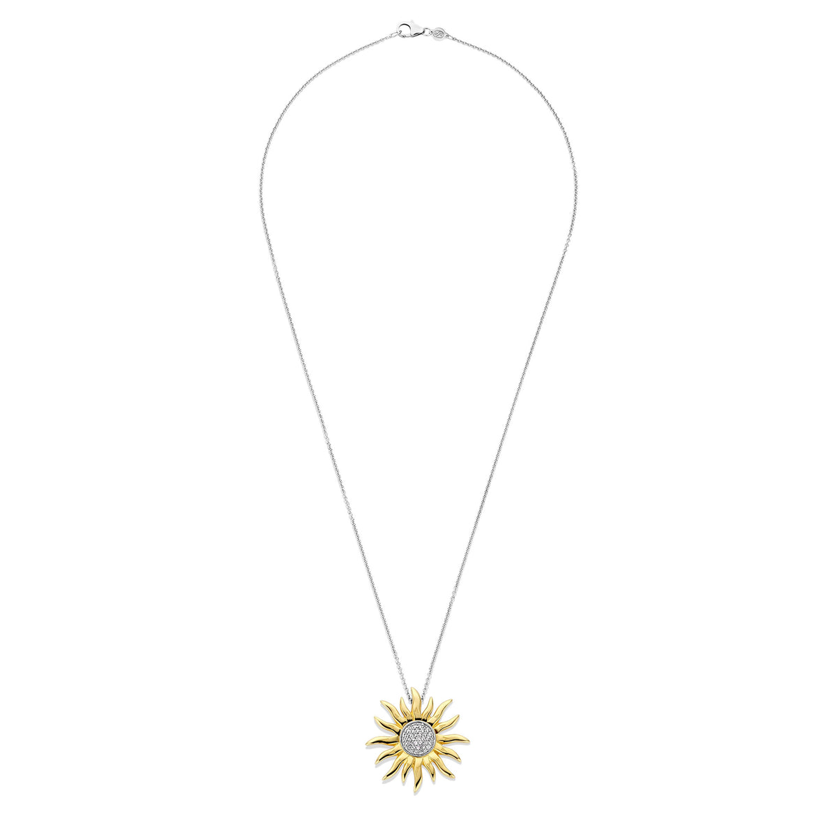 Ti Sento Yellow Gold Plated Cubic Zirconia Sun Pendant - Michael Jones Jeweller