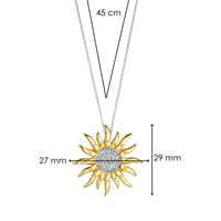 Ti Sento Yellow Gold Plated Cubic Zirconia Sun Pendant - Michael Jones Jeweller