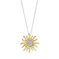 Ti Sento Yellow Gold Plated Cubic Zirconia Sun Pendant - Michael Jones Jeweller