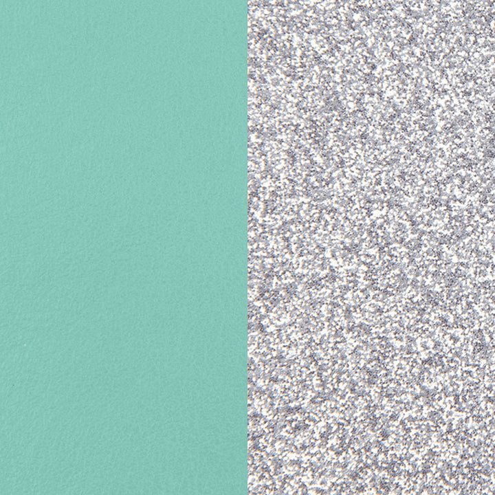 Les Georgettes Sleeper Inserts 16mm Aqua and Silver Glitter Leather 703218284CX
