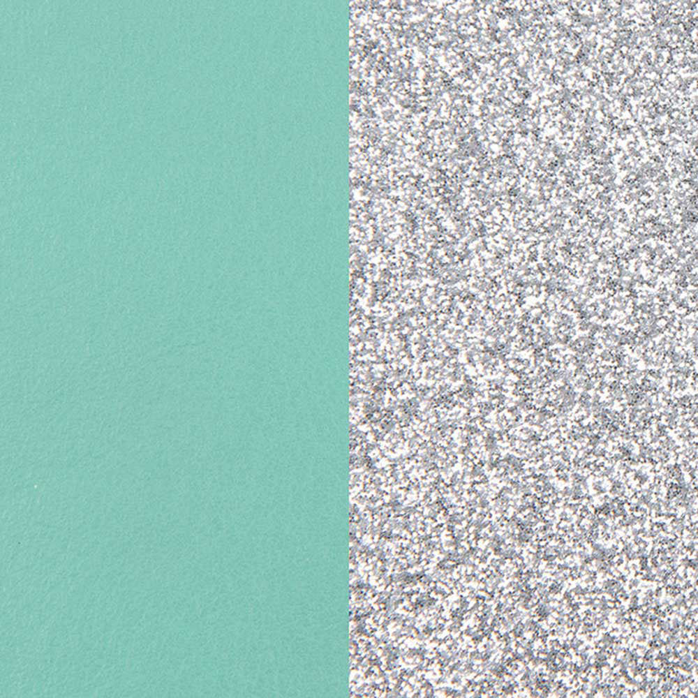 Les Georgettes Earring Inserts 30mm Aqua and Silver Glitter Leather 703218384CX - Michael Jones Jeweller