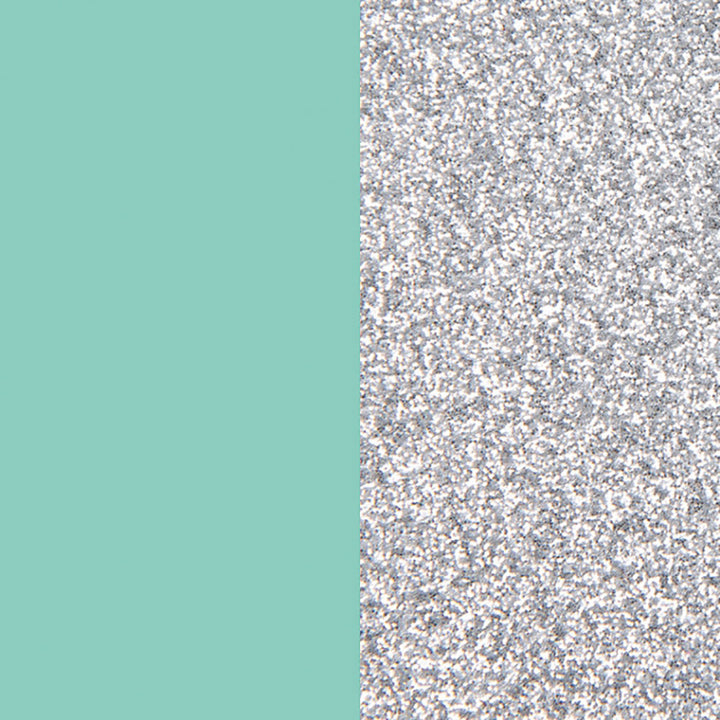 Les Georgettes Ring Insert 8mm Aqua and Silver Glitter Fluid-Perspex 703315284CX