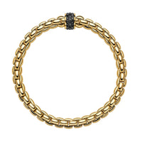 FOPE Eka Tiny 18ct Yellow Gold 0.54ct Black Diamond Set Bracelet Extra Large - Michael Jones Jeweller