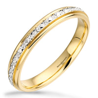 3mm Sparkle 9ct Yellow and White Gold Diamond Cut Wedding Band