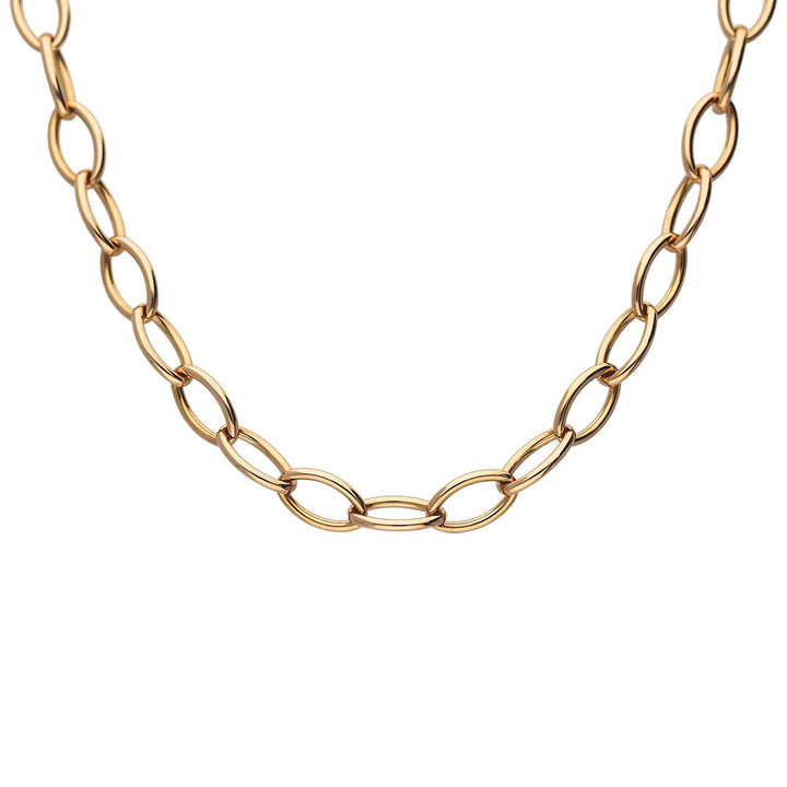 Clioro Open Link 18ct Rose Gold Necklace. 45cm - Michael Jones Jeweller