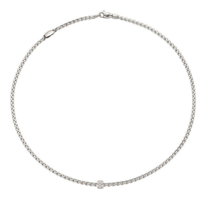 FOPE Flex'it Eka 18ct White Gold 0.19ct Diamond Set Necklace 50cm