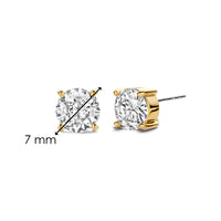 Ti Sento Yellow Gold Plated Cubic Zirconia Stud Earrings