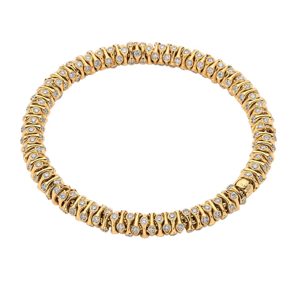 FOPE Flex'it Prima 18ct Yellow Gold 4.21ct Diamond Set Bracelet Medium - Michael Jones Jeweller