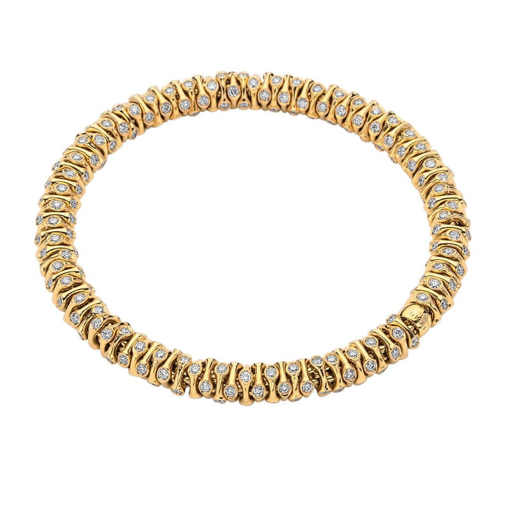 FOPE Flex'it Prima 18ct Yellow Gold 4.21ct Diamond Set Bracelet Medium