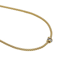 FOPE Flex'it Prima 18ct Yellow and White Gold 0.10ct Diamond Set Necklace 43cm