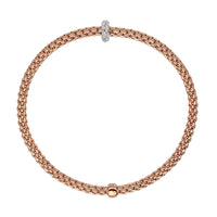 FOPE Flex'it Prima 18ct Rose and White Gold 0.18ct Diamond Set Bracelet Medium - Michael Jones Jeweller