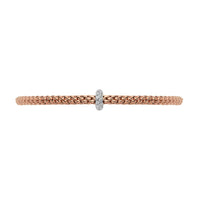 FOPE Flex'it Prima 18ct Rose and White Gold 0.18ct Diamond Set Bracelet Medium - Michael Jones Jeweller