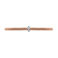 FOPE Flex'it Prima 18ct Rose and White Gold 0.18ct Diamond Set Bracelet Medium - Michael Jones Jeweller