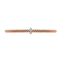 FOPE Flex'it Prima 18ct Rose and White Gold 0.18ct Diamond Set Bracelet Medium