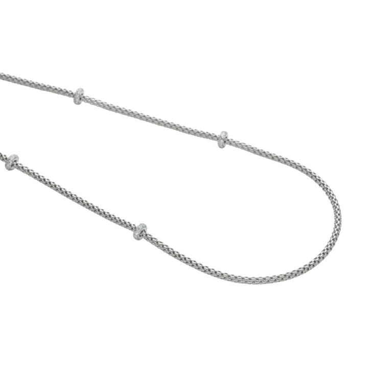 FOPE Flex'it Prima 18ct White Gold 0.72ct Diamond Set Long Necklace 80cm