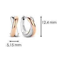 Ti Sento Rose Gold Plated Crossover Hoop Earrings - Michael Jones Jeweller