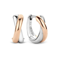 Ti Sento Rose Gold Plated Crossover Hoop Earrings - Michael Jones Jeweller