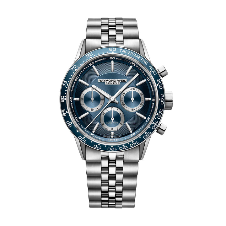 Raymond Weil 43.5mm Freelancer Chronograph Automatic Watch 7741-ST3-50021 - Michael Jones Jeweller