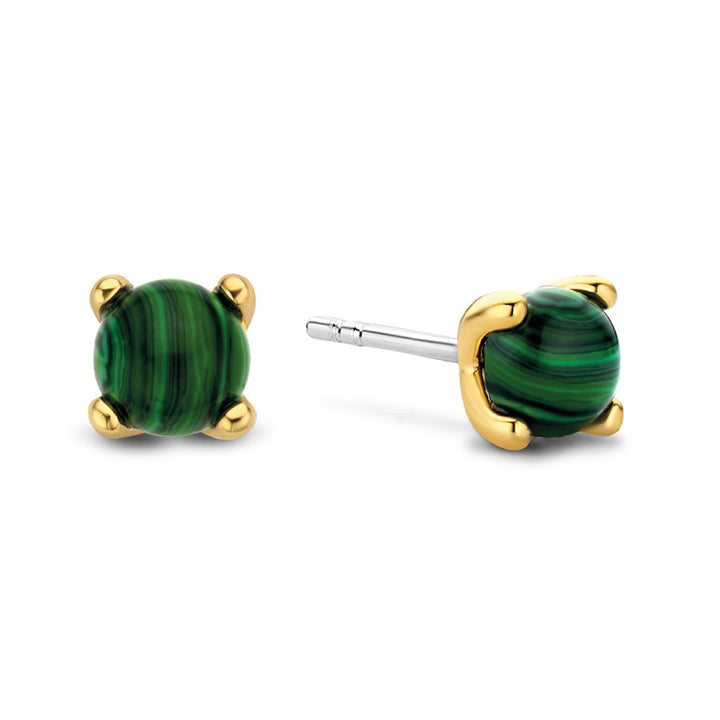 Ti Sento Malachite Green Cabochon Stud Earrings - Michael Jones Jeweller