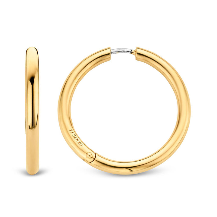 Ti Sento Yellow Gold Plated Hoop Earrings