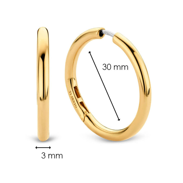 Ti Sento Yellow Gold Plated Hoop Earrings - Michael Jones Jeweller