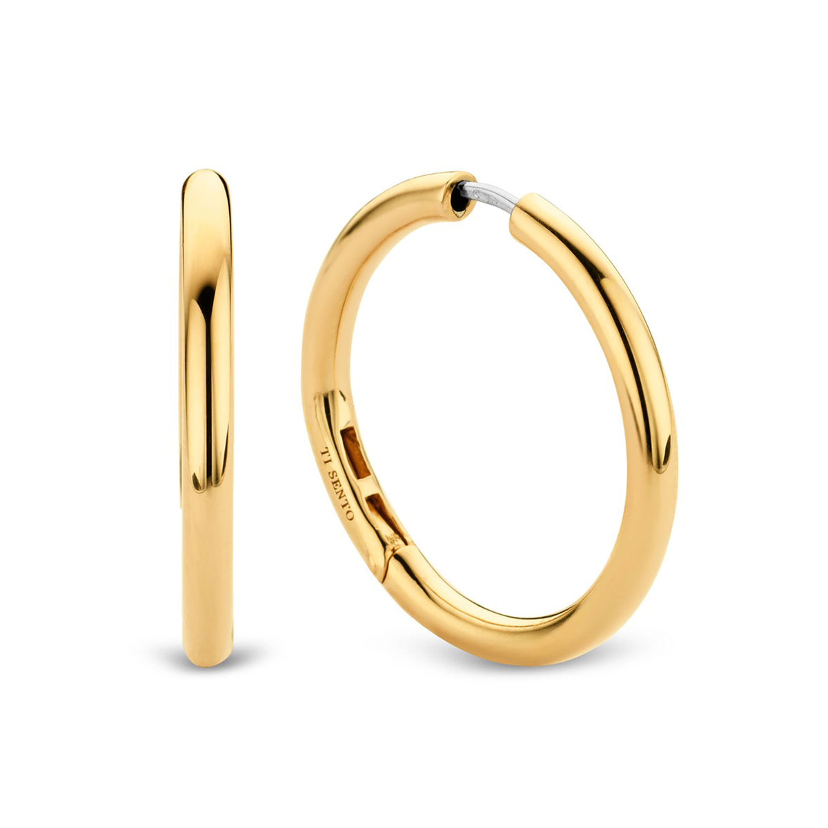 Ti Sento Yellow Gold Plated Hoop Earrings - Michael Jones Jeweller