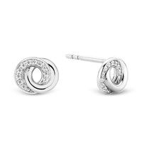 Ti Sento Cubic Zirconia Interlocking Circle Stud Earrings