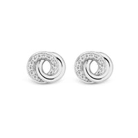 Ti Sento Cubic Zirconia Interlocking Circle Stud Earrings