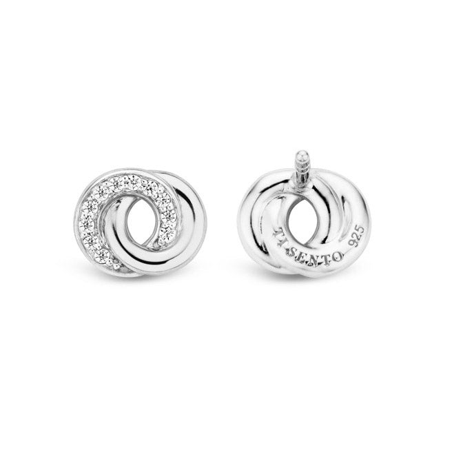 Ti Sento Cubic Zirconia Interlocking Circle Stud Earrings - Michael Jones Jeweller