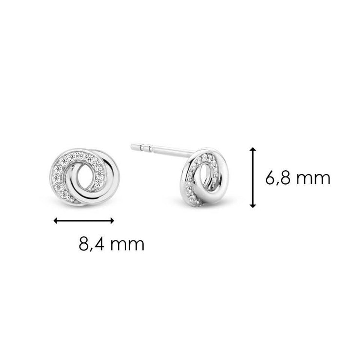 Ti Sento Cubic Zirconia Interlocking Circle Stud Earrings