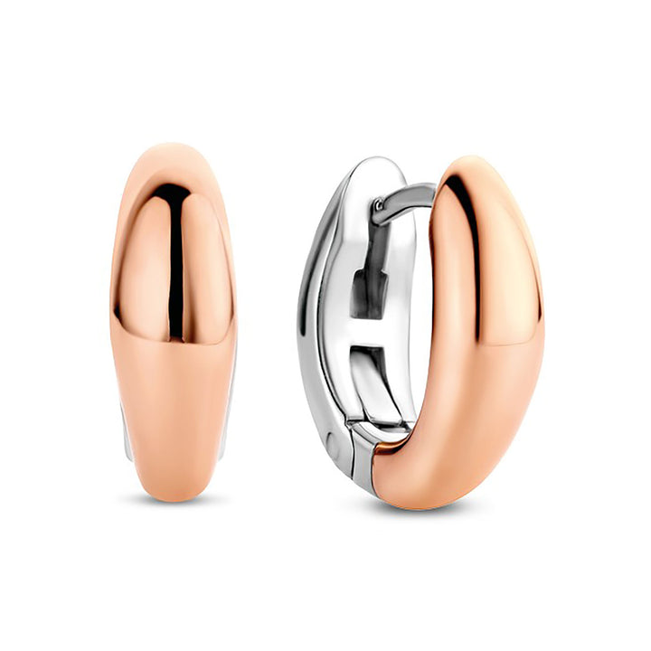 Ti Sento Rose Gold Plated Oval Hoop Earrings