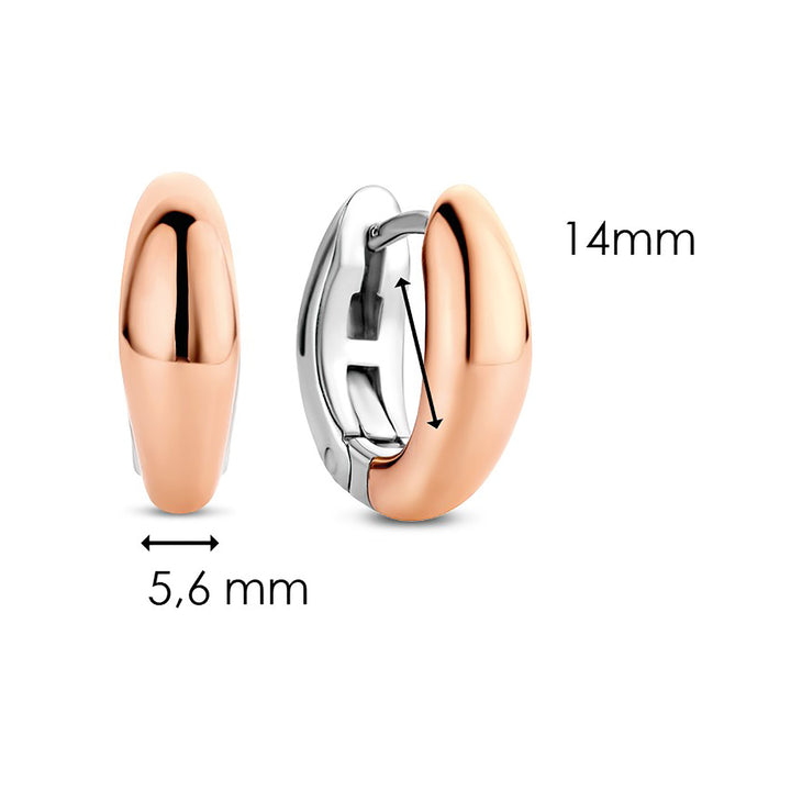 Ti Sento Rose Gold Plated Oval Hoop Earrings
