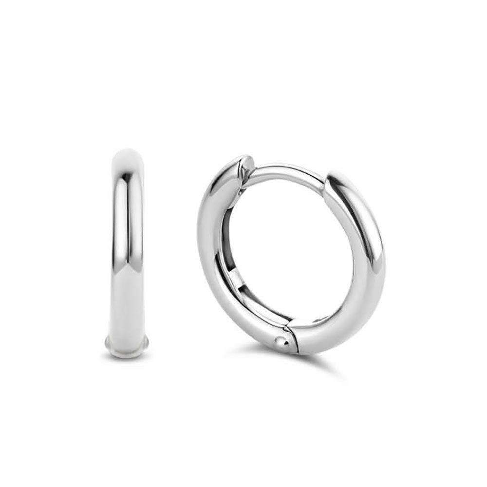 Ti Sento Silver Plain Huggy Earrings - Michael Jones Jeweller