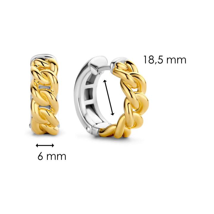 Ti Sento Yellow Gold Plated Curb Link Hoop Earrings - Michael Jones Jeweller
