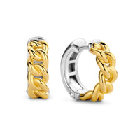 Ti Sento Yellow Gold Plated Curb Link Hoop Earrings - Michael Jones Jeweller