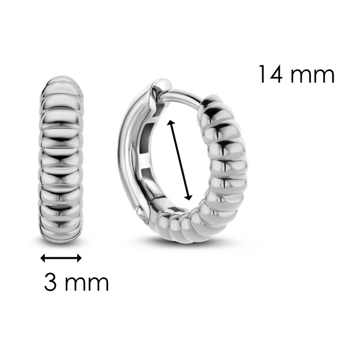 Ti Sento Silver Small Ribbed Hoop Earrings - Michael Jones Jeweller