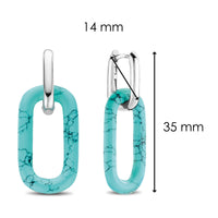 Ti Sento Turquoise Blue Oval Link Drop Earrings - Michael Jones Jeweller